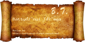 Battyányi Tímea névjegykártya